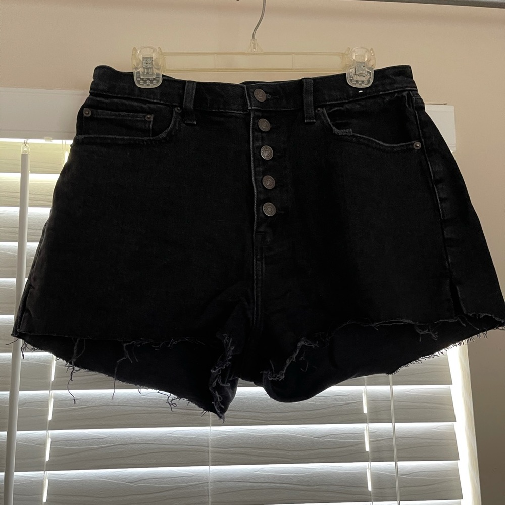 A&F high rise curve love mom shorts w/ button fly